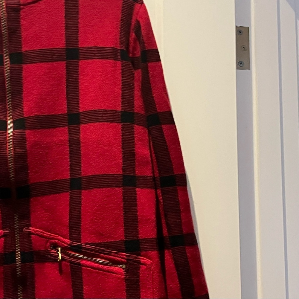 Vintage Lauren Ralph Lauren Black/Red Buffalo Plaid Check Sweater/Jacket - Picture 3 of 6